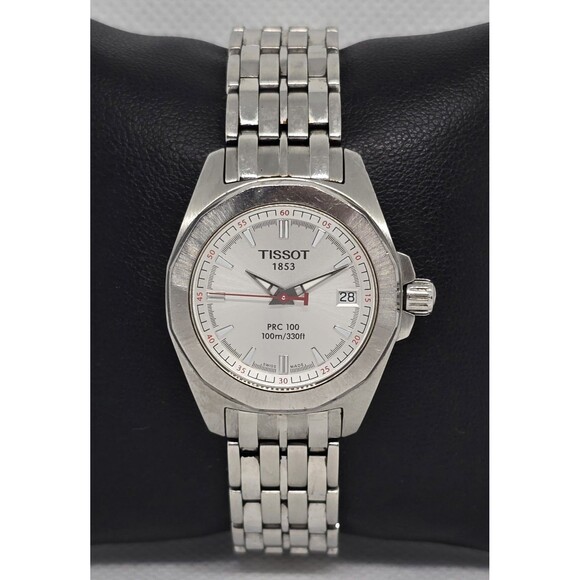 Tissot Accessories - Women's Tissot 1853 Silver Tone Dial Date Royal Oak Bezel Bracelet Band Watch 10